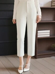 DAZY Pantalones de vestir casuales y delgados de tobillo para mujer