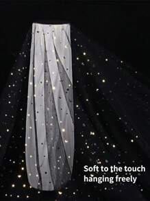 1PC 10 Yards Star Moon Laser Glitter Tulle Roll Soft Sheer Fabric Shimmery Mesh Ribbon For Party Decor DIY Craft Ballet Tutu Wedding Backdrop Stage Costume Sewing - Multicolor - View 2