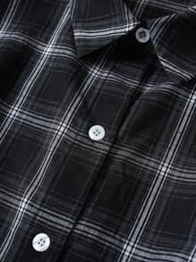 EMERY ROSE Vestido camisa de vacaciones de talla grande con estampado a cuadros, adecuado para el verano