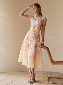 MOTF PREMIUM FLORAL EMBROIDERY A LINE TANK DRESS