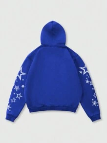 ROMWE MEN Street Life Heren Casual Hoodie Sweatshirt met Grafische Print