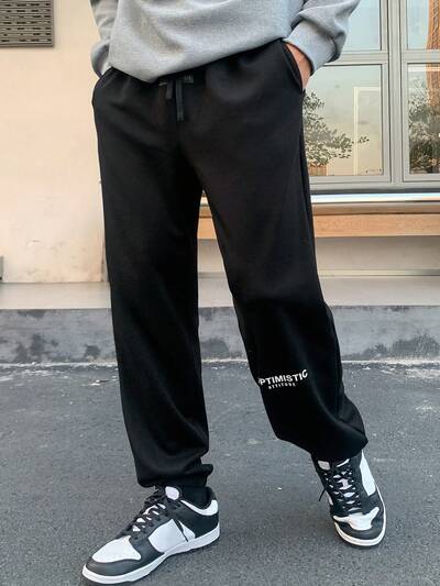 Pantalones de chándal casuales y versátiles con gráfico de letras para hombres