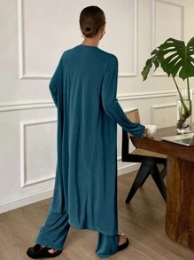 DAZY 3pcs Minimalist Camisole, Cardigan And Pajama Pants Leisurewear Sets For Women, Spring
