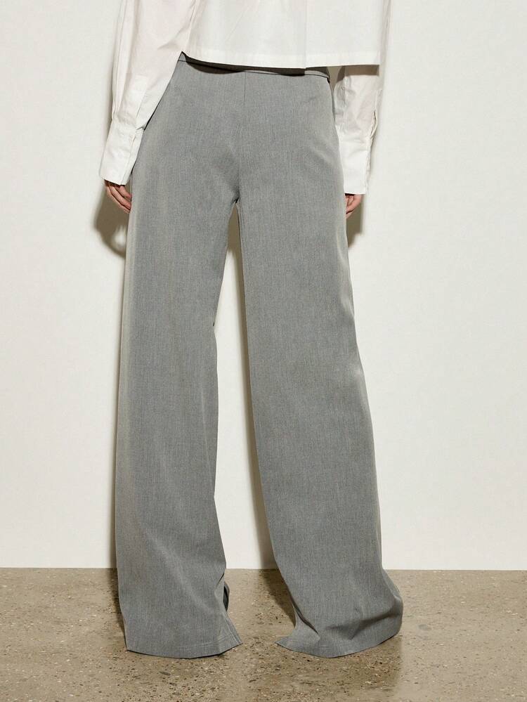 Wide Leg Trouser With Fold Over Waistband