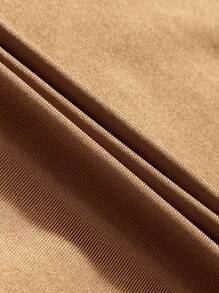 Celure Plus Size Women Solid Color Asymmetric Hem Party Brown Skirt