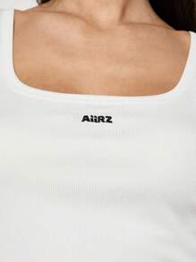 AiiRZ Embroidered Logo Square Neck Tank Top - White - View 4