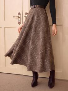 Vintamour Plus-Size Women's Skirt, Spring Wear, Vintage Wear, Elegant Women's Wear,Vintage Birthday Skirt ,Cute Clothes Plaid Skirt