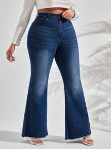 SHEIN SXY Jeans casual in denim di taglia grande, alla moda per uso quotidiano