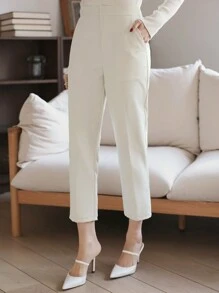 DAZY Pantalones de vestir casuales y delgados de tobillo para mujer