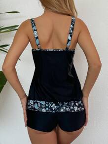 Summer Beach Spaghetti Strap Bikini - Black - View 2