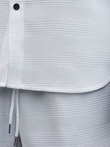 SLATEMANN Ensemble chemise boutonnée et shorts unicolore pour hommes, tenues décontractées de vacances pour mari - Blanc - Voir 6