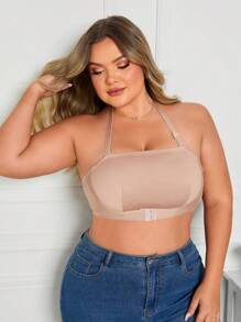 1 pièce Soutien-gorge à armature avec fermeture à crochets avant pour grande taille, design fin pour une grosse poitrine et pour éviter l'exposition