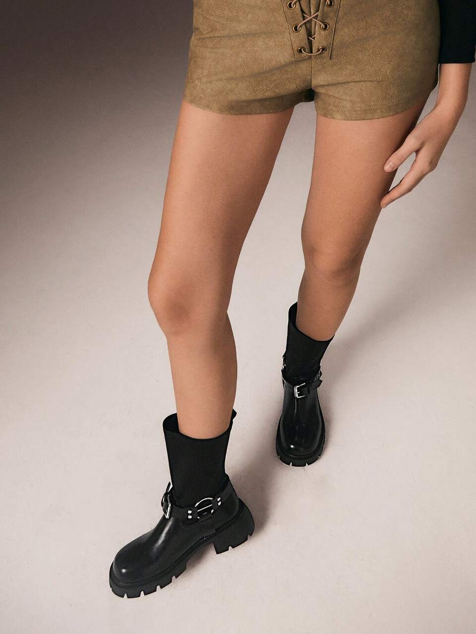 CUCCOO GRLICON Women's Mid-Calf Boots, Y2K Style, Punk Rock, Biker, Cool Girl Outfit, Suitable For Halloween, Christmas, Party