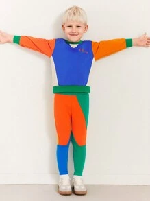 SHEIN Young Boy's Tight-Fit Casual Contrast Color Pants - Multicolor - View 1