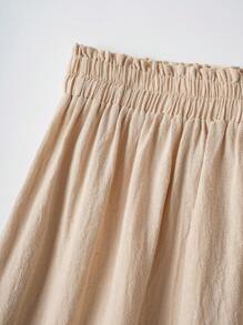 Rusticease Plus Size Women Solid Color Tie Waist Long Casual Skirt,Boho For Women,Summer Outfits For Women/Summer,Cotton,Vacation Outfits Woman,Summer Clothes