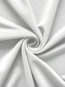 Manfinity Dauomo Áo thun nam tay ngắn in chữ tối giản thường ngày - trắng - Xem 3