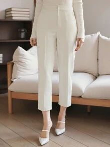 DAZY Pantalones de vestir casuales y delgados de tobillo para mujer