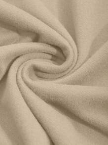 DAZY 男士纯色拉绒领长袖休闲T恤，秋季 - 卡其色 - 查看 3