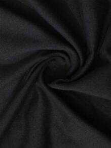 ROMWE MEN Street Life 男士口号和心形印花圆领休闲短袖 T 恤 - 黑色 - 查看 3