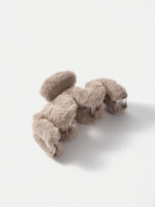 SHEIN MOD Pince à cheveux en fourrure de lapin, pince à cheveux décontractée pour utilisation quotidienne, pince à mâchoire pour cheveux