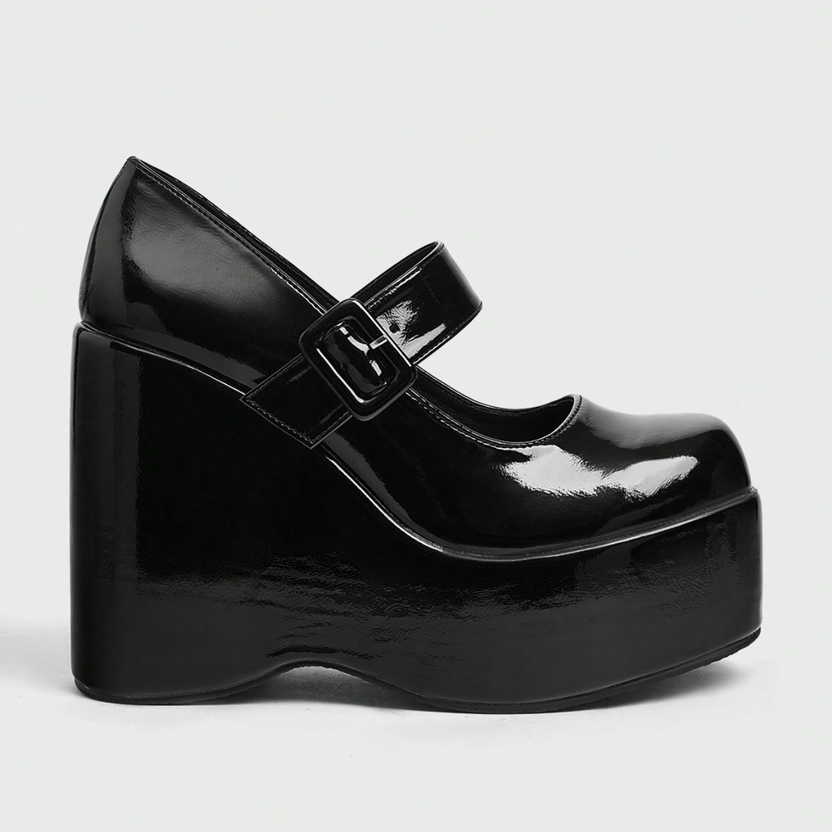 Mocasines casuales para mujer, de diseño sencillo con correa en blanco y negro, suela gruesa y puntera redonda