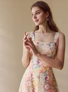 MOTF PREMIUM FLORAL EMBROIDERY A LINE TANK DRESS