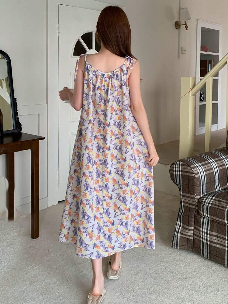 Sleeveless Loose Lace Patchwork Comfortable Women Nightgown Pajama
