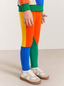 SHEIN Young Boy's Tight-Fit Casual Contrast Color Pants - Multicolor - View 6