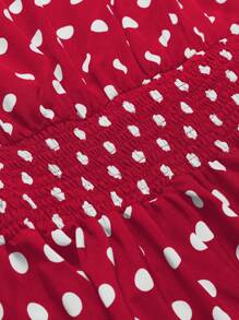 Celure 大码女式圆点 V 领长袖休闲连衣裙，简约时尚，适合日常穿着