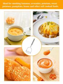 1PC Potato Masher, Stainless Steel Kithchen Masher For Potato,Eggs And Vegetables, Home, Pary, Kitchen Tools, Kitchen Assessories - Silver - View 7