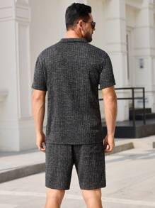 Manfinity VCAY 2 pezzi/set, completo casual da uomo con maniche a raglan e maniche corte, adatto per l'estate