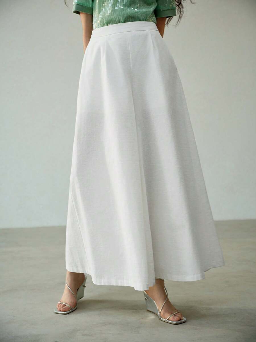 MOTF PREMIUM ZIPPER SIDE WIDE LEG SUIT PANTS - White - View 2
