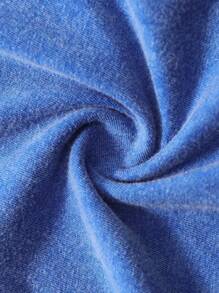 ROMWE MEN Street Life Men's Washed Portrait And Acid-Washed Short Sleeve T-Shirt, Suitable For Everyday Wear, Spring/Summer - Blue - View 4