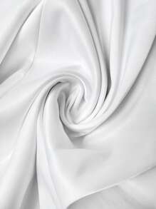 SHEIN Privé Weiße Bluse mit Knöpfen und Bindegürtel Große Größen für Damen, für Herbst/Winter - Weiss - Übersicht 7