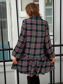 SHEIN LUNE Women Christmas Plaid Mini Dress