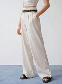 MOTF STUDIO PRESS CREASED TAILORED WIDE LEG SUIT PANTS,SPRING/SUMMER - White - View 4