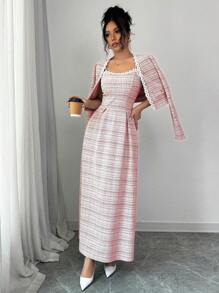 Selianne 女士两件套感恩节服装 - 修身长袖上衣