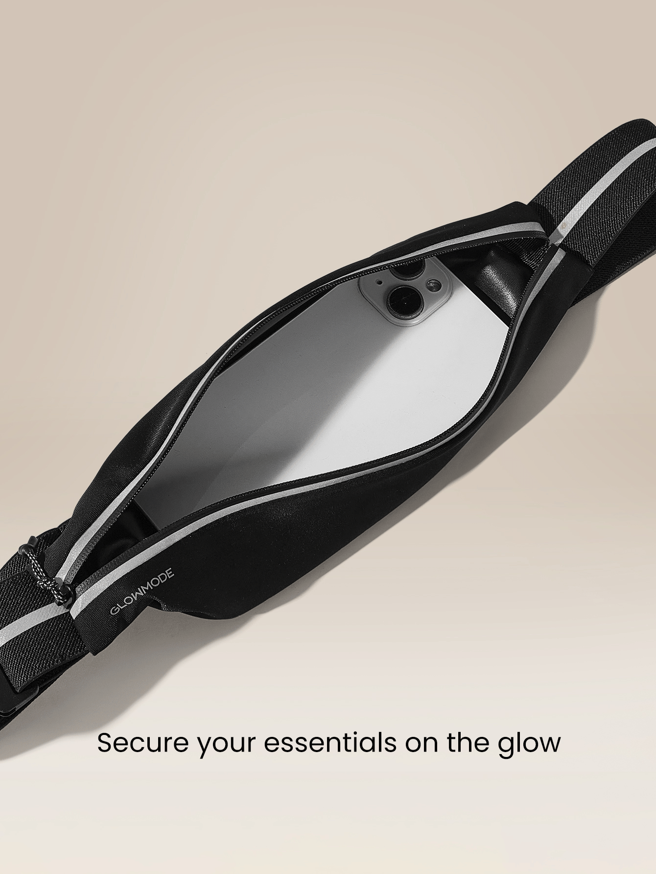 GLOWMODE Break A Sweat Quick-Dry Lightweight Adjustable Belt Reflective Running Belt Bag