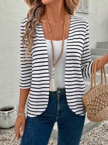 EMERY ROSE Spring Clothes Women Casual Daily Wear Minimalist Fashion Jacket In Fall/Winter - Black - View 6