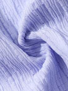 少女休闲纯色长袖衬衫、短裤和吊带套装 - 彩色 - 查看 6