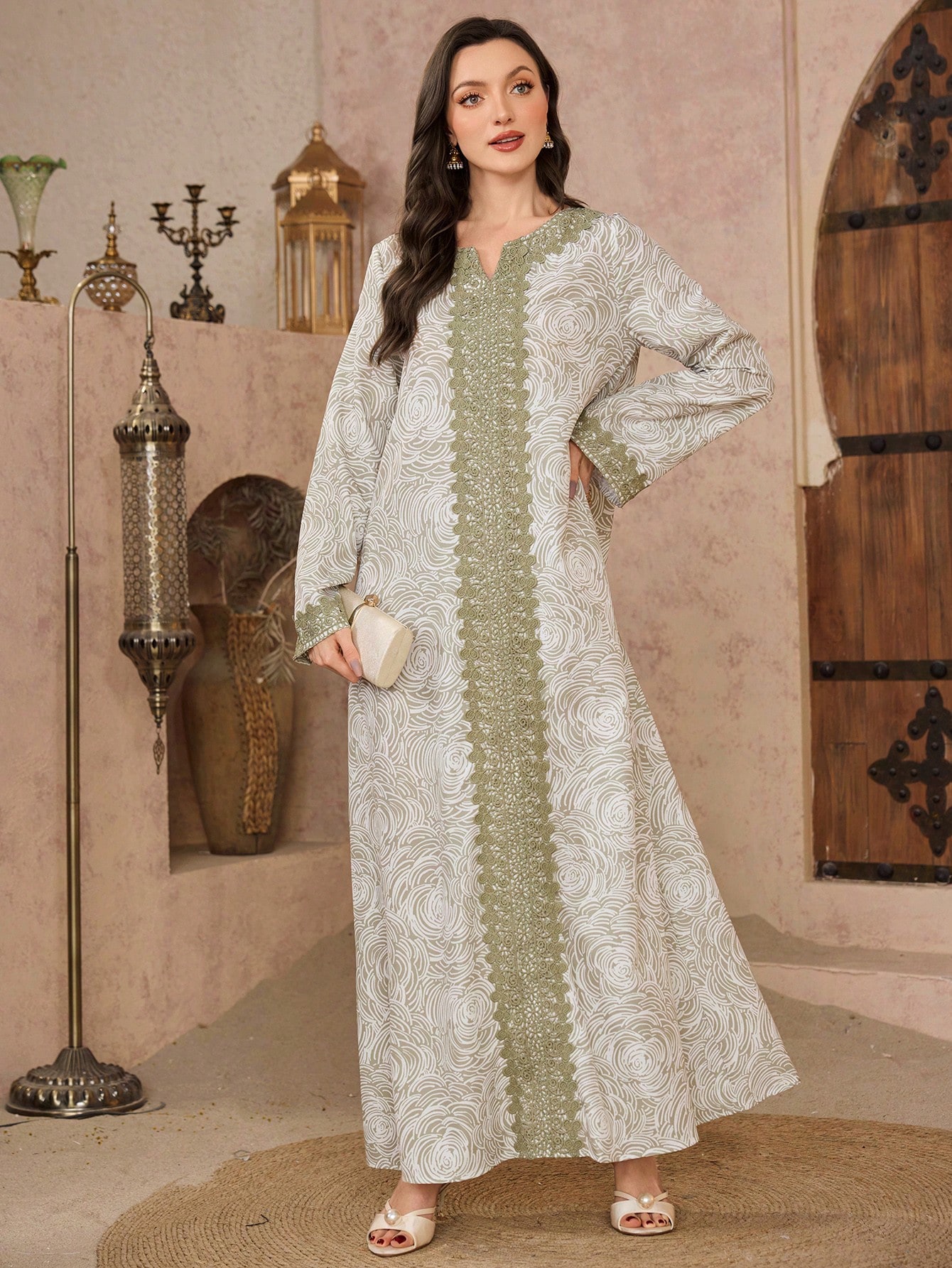 Al Najma فستان نسائي بخطوط طباعة وأزهار، وألوان مت...