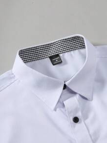 Manfinity Mode Men's Casual Long Sleeve Shirt For Commuting, Autumn - White - View 8