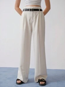 MOTF STUDIO PRESS CREASED TAILORED WIDE LEG SUIT PANTS,SPRING/SUMMER - White - View 3