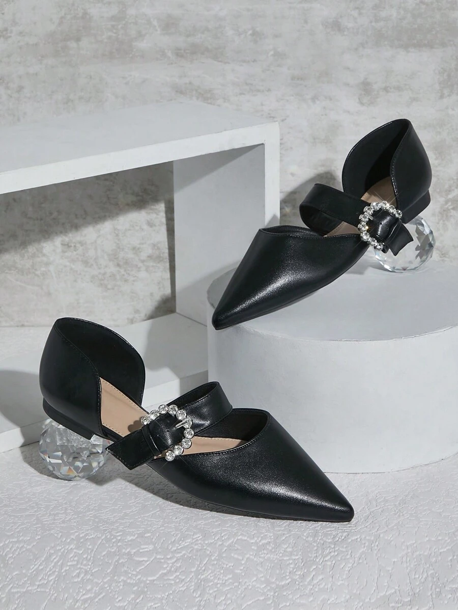 SHUZIA 女士黑色 PU 封闭式尖头正装鞋 - 黑色 - 查看 1