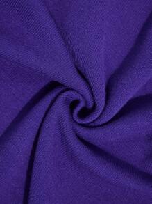 Modelyn Women's Solid Color High Neck Sleeveless Slim Fit Long Sweater Purple Dress - Purple - View 8