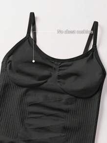 1 件无缝女士连体塑身衣 - 黑色 - 查看 6