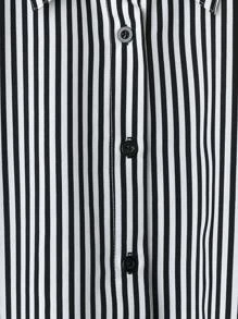 Calvaya 2 Peças Conjunto de Calça Preta Sólida Reta Solta e Blusa de Manga Longa com Laço no Ombro Listrada Preta e Branca de Moda Casual Plus Size para Mulheres - Cinza - Visão 6