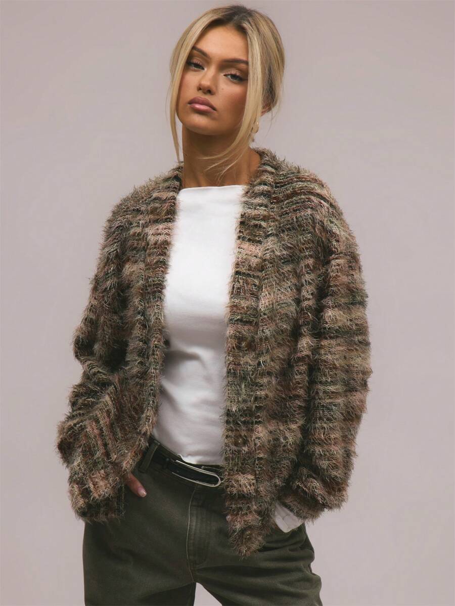 MUSERA Women Cardigans Spring Casual Y2k 90's Stripe Oversized Airport Holiday Summer Back To School Winter Everyday Chic Sweater Spring - Multicolor - View 1