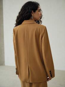MOTF PREMIUM STRAIGHT METAL DECOR DOUBLE BREASTED BLAZER