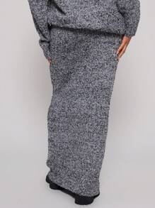 MUSERA Knit Fitted Maxi Skirt Spring Y2K 90's Casual Cute - Black - View 4